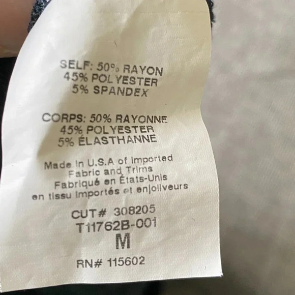 LUSH Sweater Tunic Top Women M Dark Blue Stretchy V-Neck in front and back - Picture 5 of 6